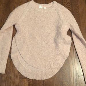 Pink/Gold Shimmer Scoop Bottom Sweater